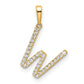 Diamond Letter W Initial Pendant - WBC