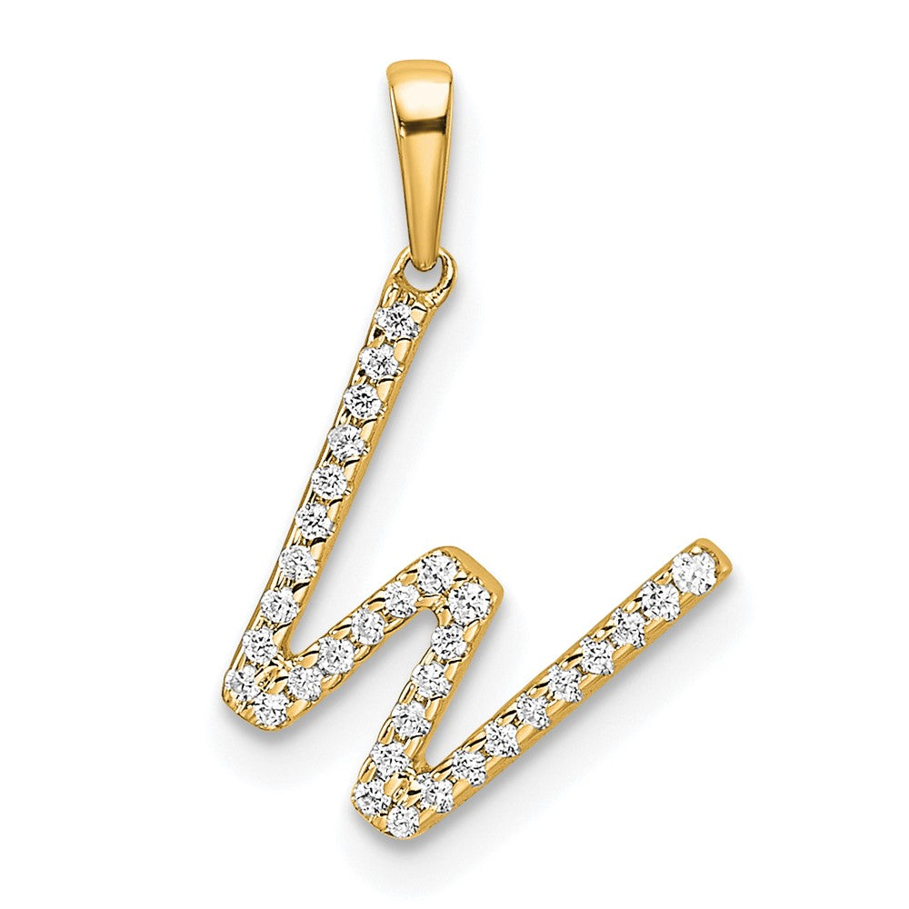Diamond Letter W Initial Pendant - WBC