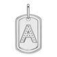 Diamond Initial A Dog Tag Charm - WBC