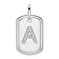 Diamond Initial A Dog Tag Charm - WBC