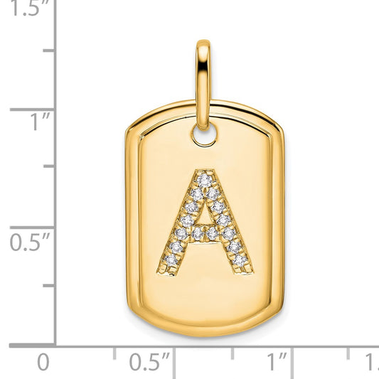 Diamond Initial A Dog Tag Charm - WBC