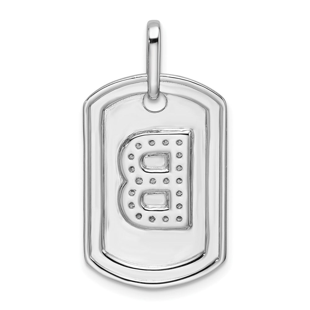 Diamond Initial B Dog Tag Charm - WBC