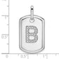 Diamond Initial B Dog Tag Charm - WBC