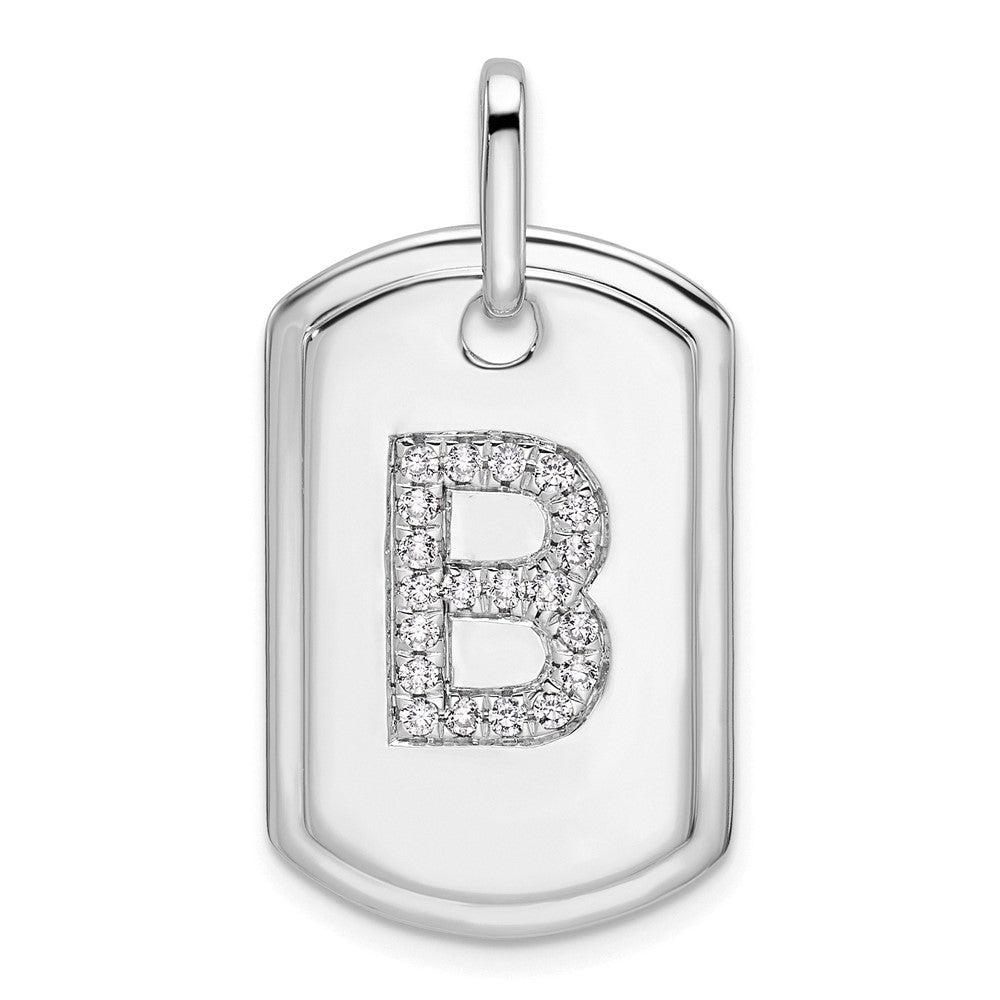 Diamond Initial B Dog Tag Charm - WBC