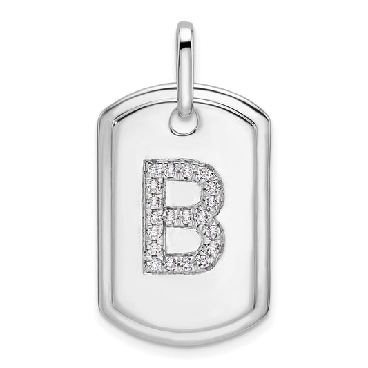 Diamond Initial B Dog Tag Charm - WBC