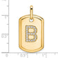 Diamond Initial B Dog Tag Charm - WBC