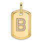 Diamond Initial B Dog Tag Charm - WBC
