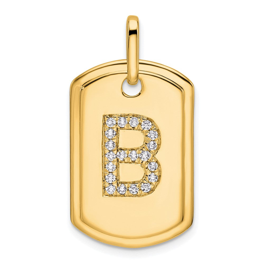 Diamond Initial B Dog Tag Charm - WBC