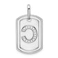 Diamond Initial C Dog Tag Charm - WBC