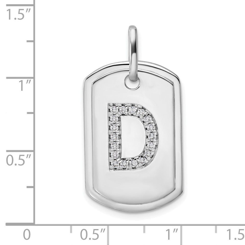 Diamond Initial D Dog Tag Charm - WBC