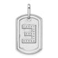 Diamond Initial E Dog Tag Charm - WBC