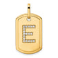 Diamond Initial E Dog Tag Charm - WBC