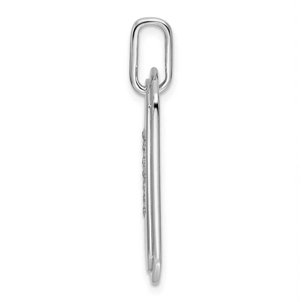 Diamond Initial F Dog Tag Charm - WBC