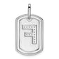 Diamond Initial F Dog Tag Charm - WBC