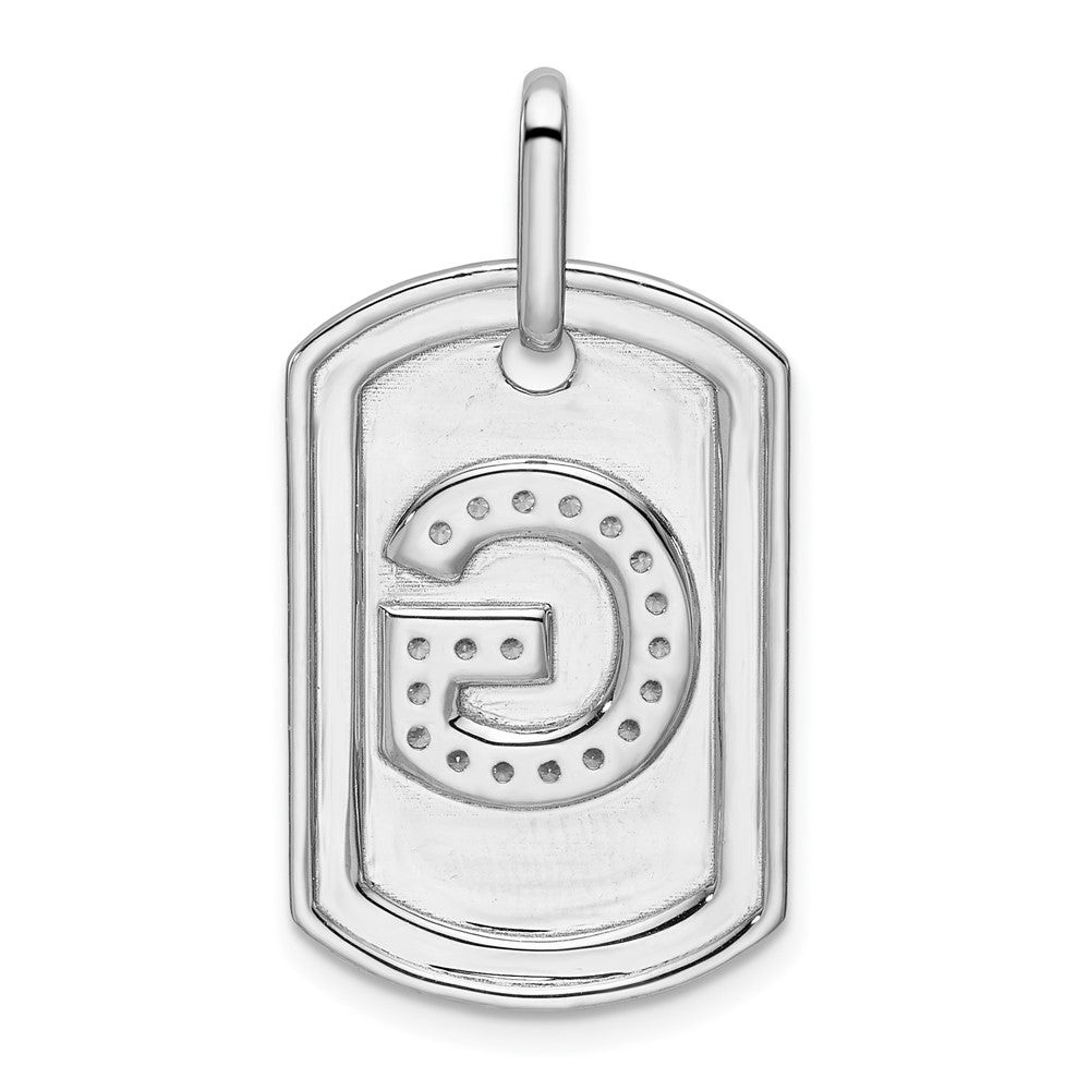 Diamond Initial G Dog Tag Charm - WBC