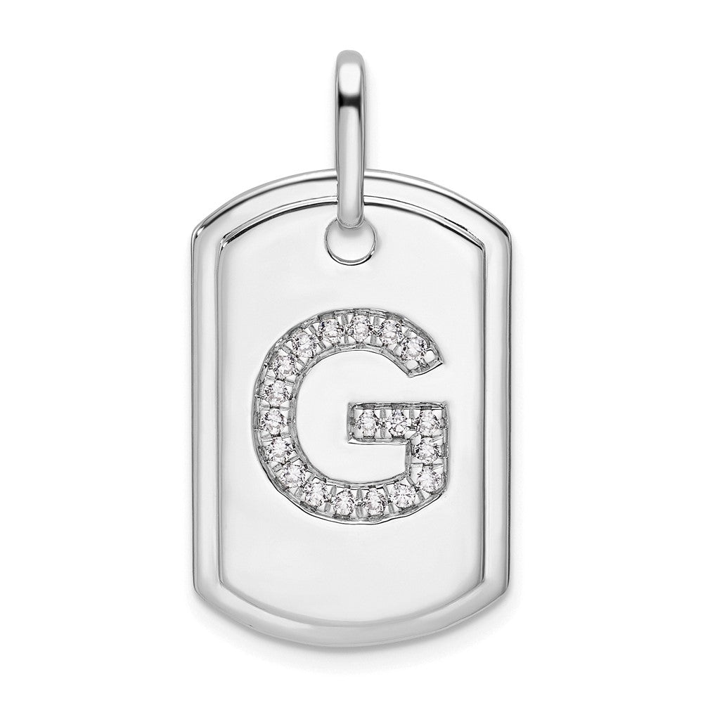 Diamond Initial G Dog Tag Charm - WBC