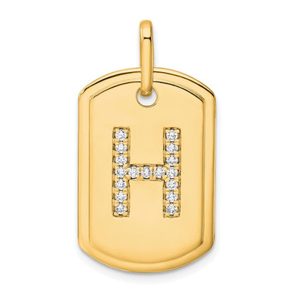 Diamond Initial H Dog Tag Charm - WBC