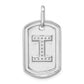Diamond Initial I Dog Tag Charm - WBC