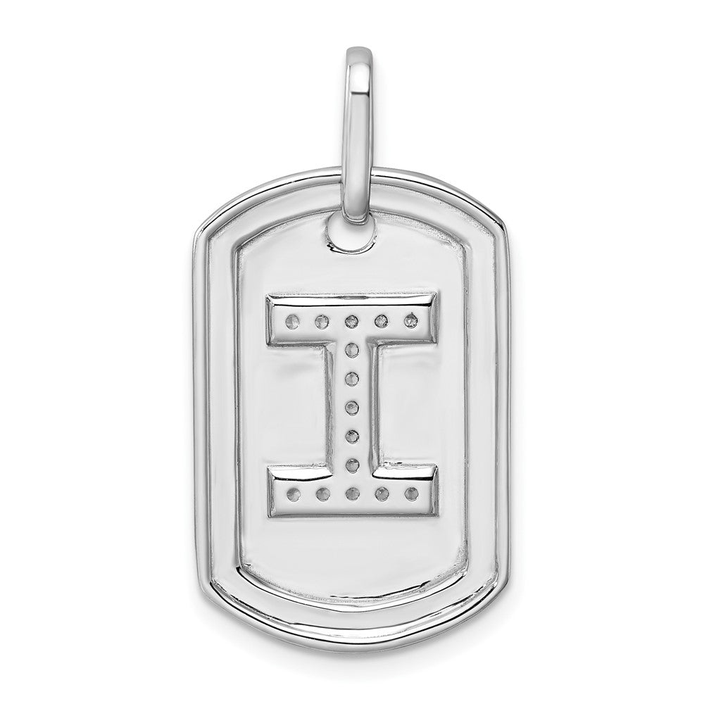 Diamond Initial I Dog Tag Charm - WBC