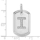 Diamond Initial I Dog Tag Charm - WBC