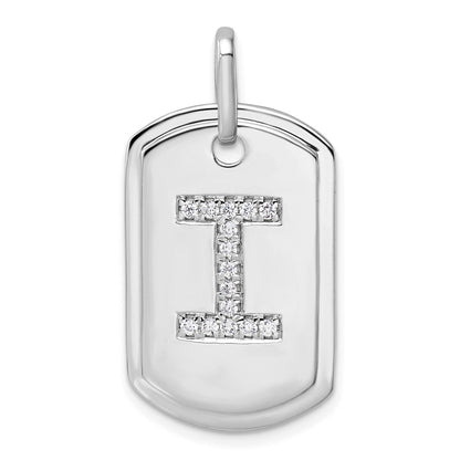 Diamond Initial I Dog Tag Charm - WBC