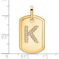 Diamond Initial K Dog Tag Charm - WBC