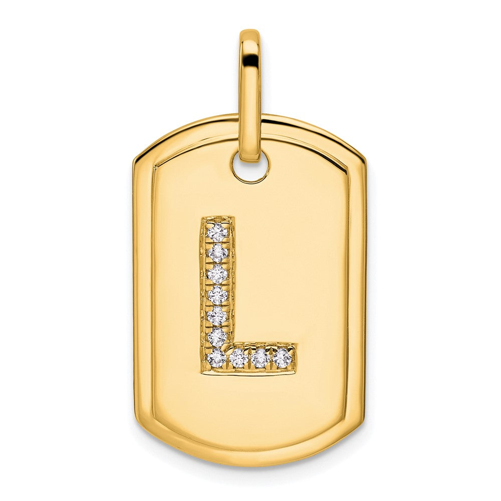 Diamond Initial L Dog Tag Charm - WBC