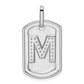 Diamond Initial M Dog Tag Charm - WBC