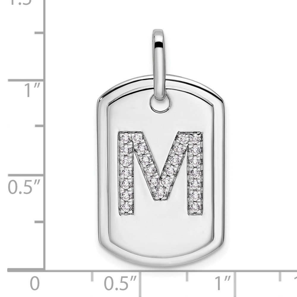 Diamond Initial M Dog Tag Charm - WBC