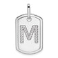Diamond Initial M Dog Tag Charm - WBC