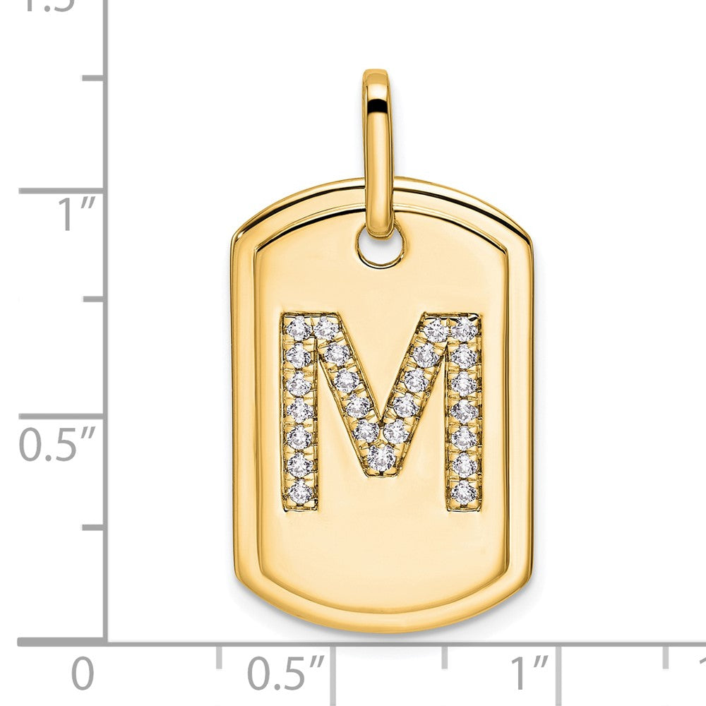 Diamond Initial M Dog Tag Charm - WBC