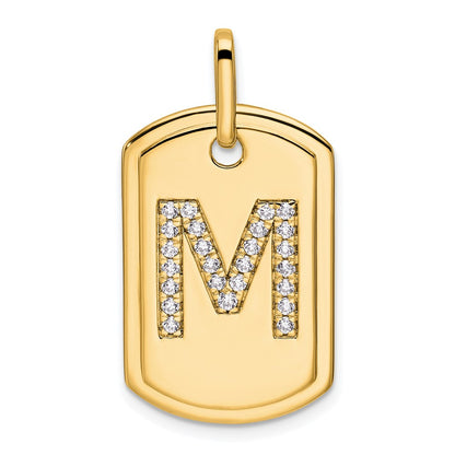 Diamond Initial M Dog Tag Charm - WBC