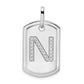 Diamond Initial N Dog Tag Charm - WBC