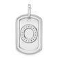 Diamond Initial O Dog Tag Charm - WBC