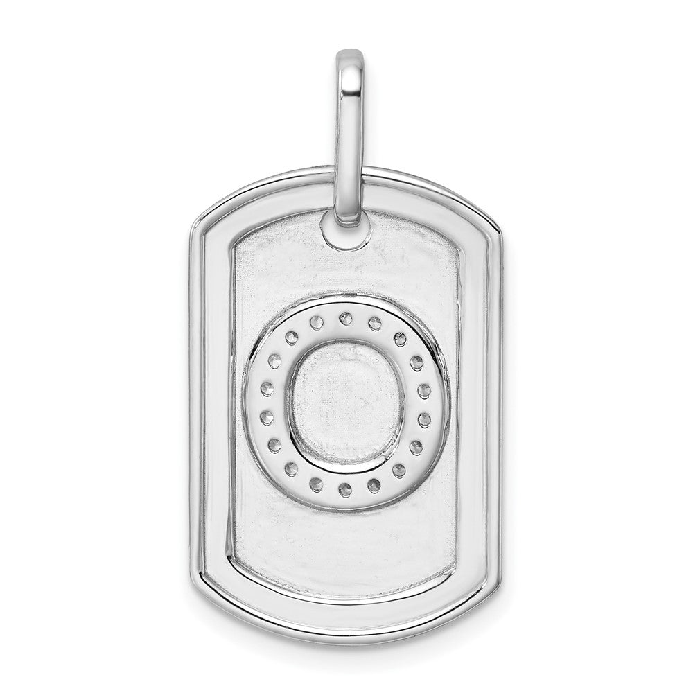 Diamond Initial O Dog Tag Charm - WBC