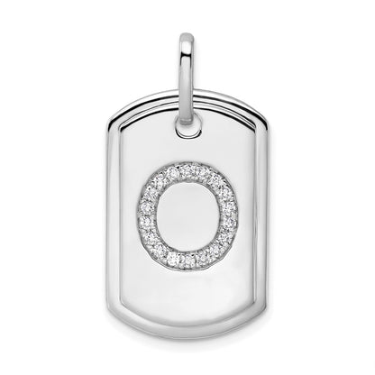 Diamond Initial O Dog Tag Charm - WBC