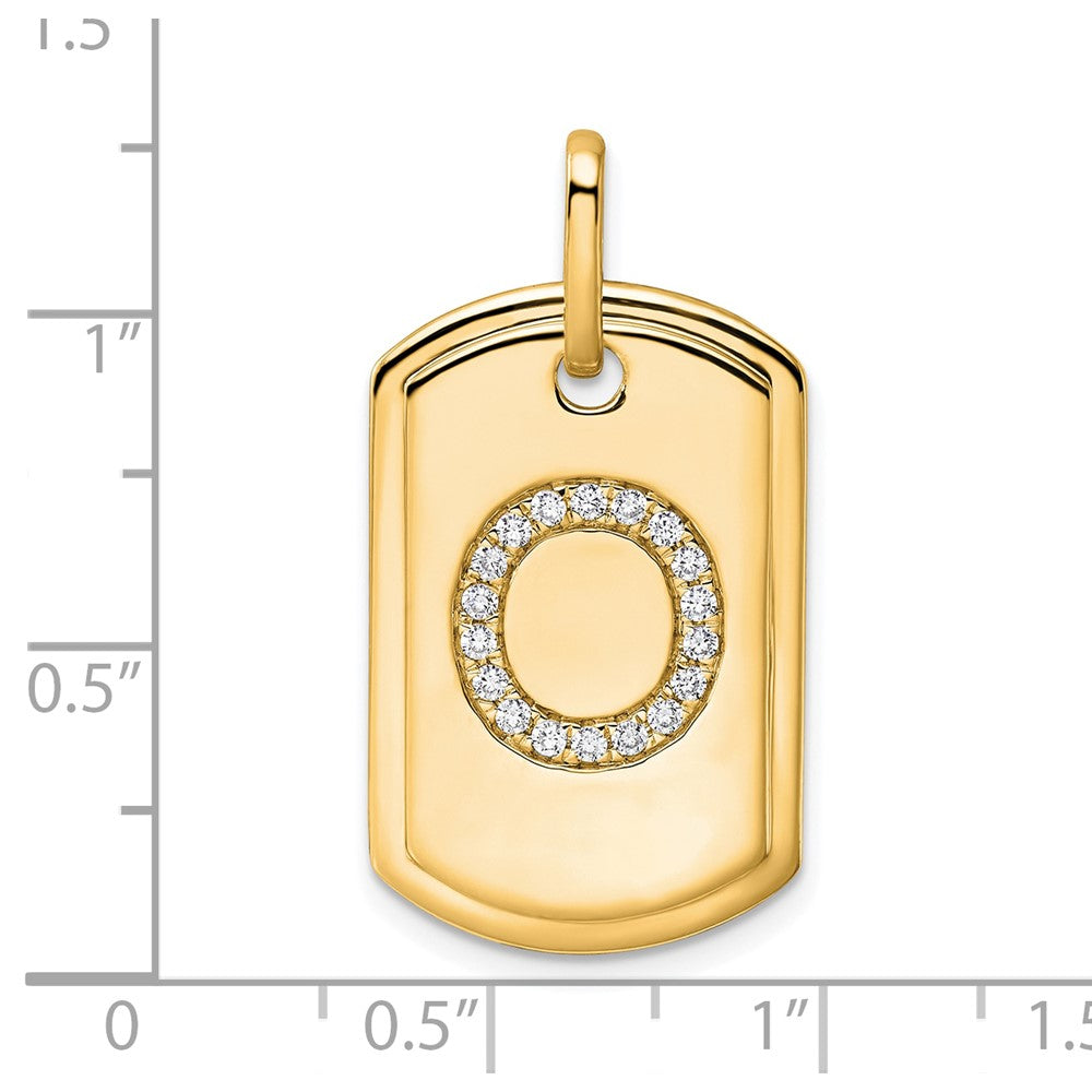 Diamond Initial O Dog Tag Charm - WBC