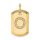 Diamond Initial O Dog Tag Charm - WBC
