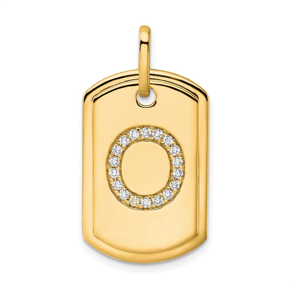 Diamond Initial O Dog Tag Charm - WBC
