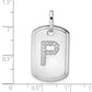 Diamond Initial P Dog Tag Charm - WBC