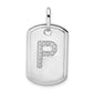 Diamond Initial P Dog Tag Charm - WBC