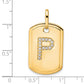 Diamond Initial P Dog Tag Charm - WBC