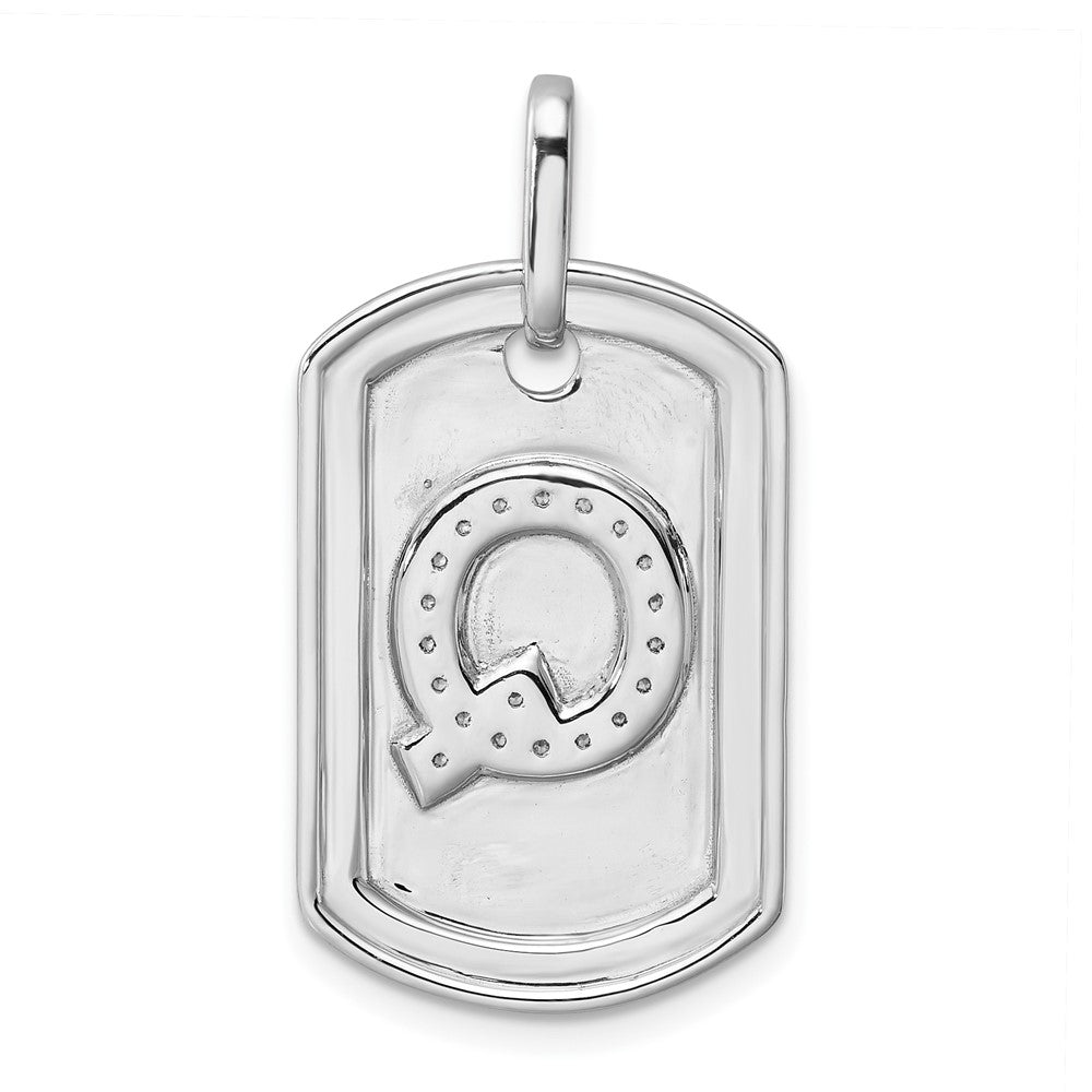 Diamond Initial Q Dog Tag Charm - WBC