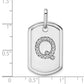Diamond Initial Q Dog Tag Charm - WBC