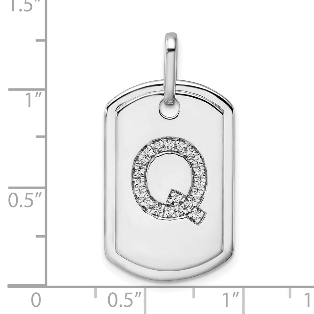 Diamond Initial Q Dog Tag Charm - WBC