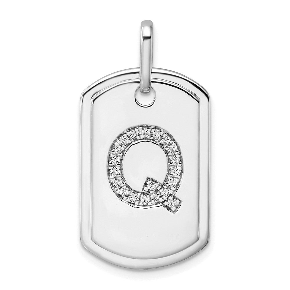 Diamond Initial Q Dog Tag Charm - WBC