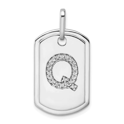 Diamond Initial Q Dog Tag Charm - WBC