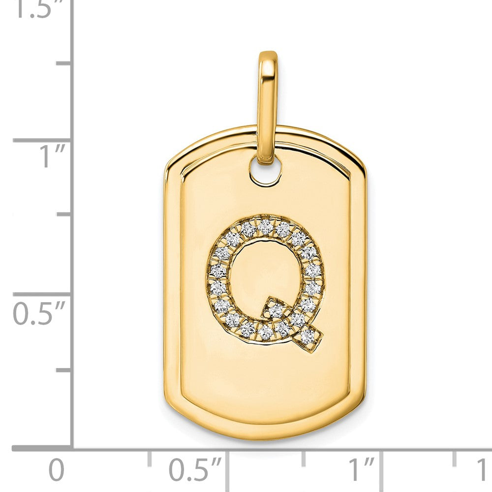 Diamond Initial Q Dog Tag Charm - WBC