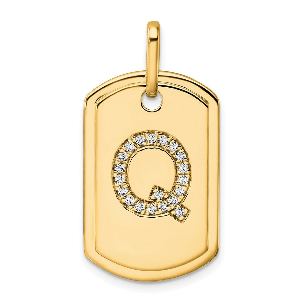 Diamond Initial Q Dog Tag Charm - WBC