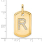 Diamond Initial R Dog Tag Charm - WBC